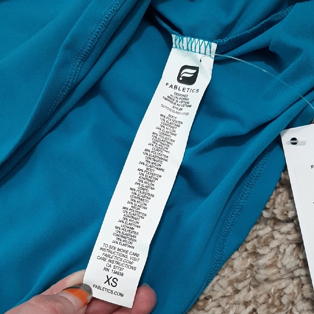 Fabletics Blue Fitted Backless Tank Top - Picture 3 of 6